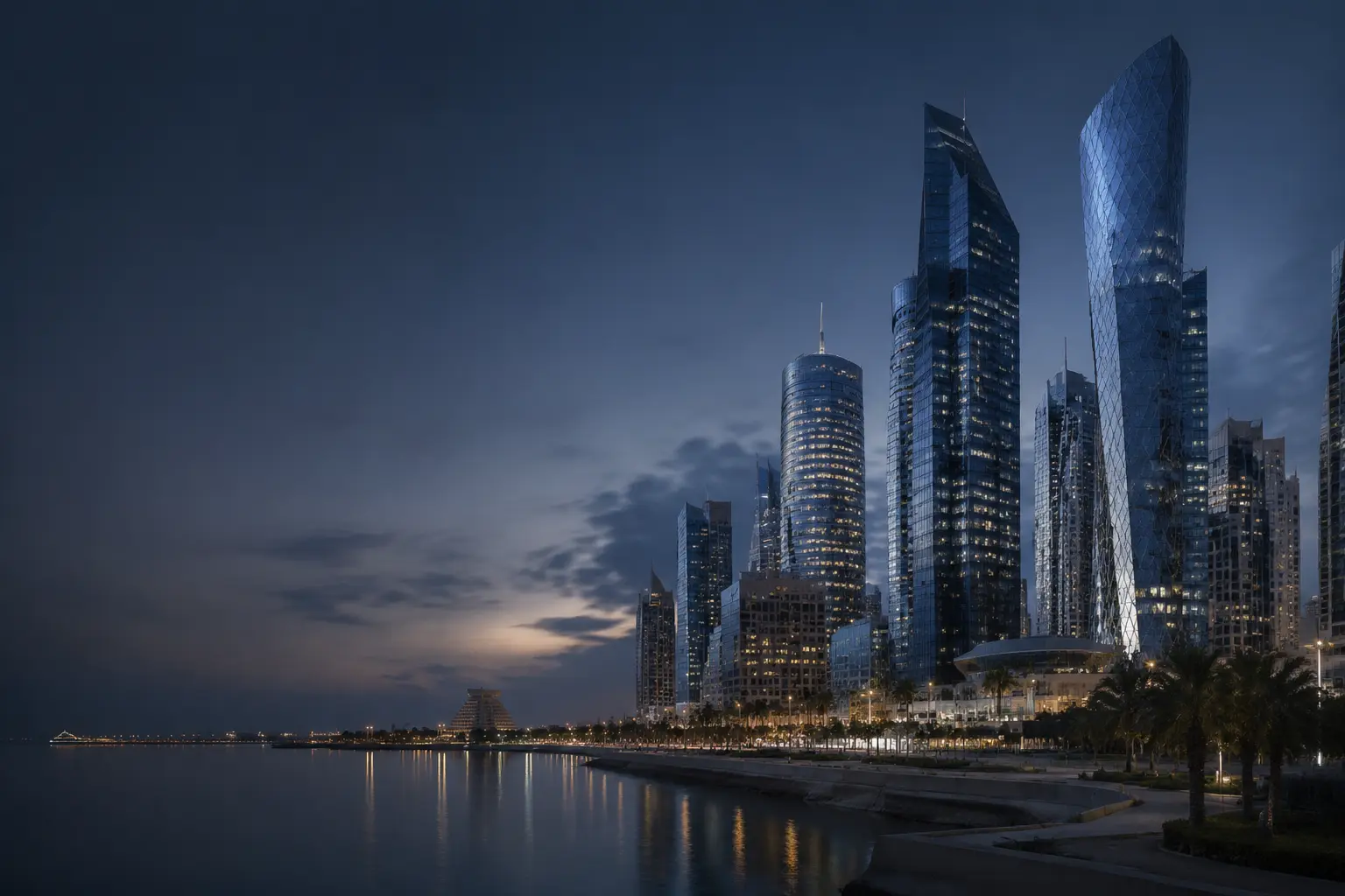Modern Doha built environment in Qatar