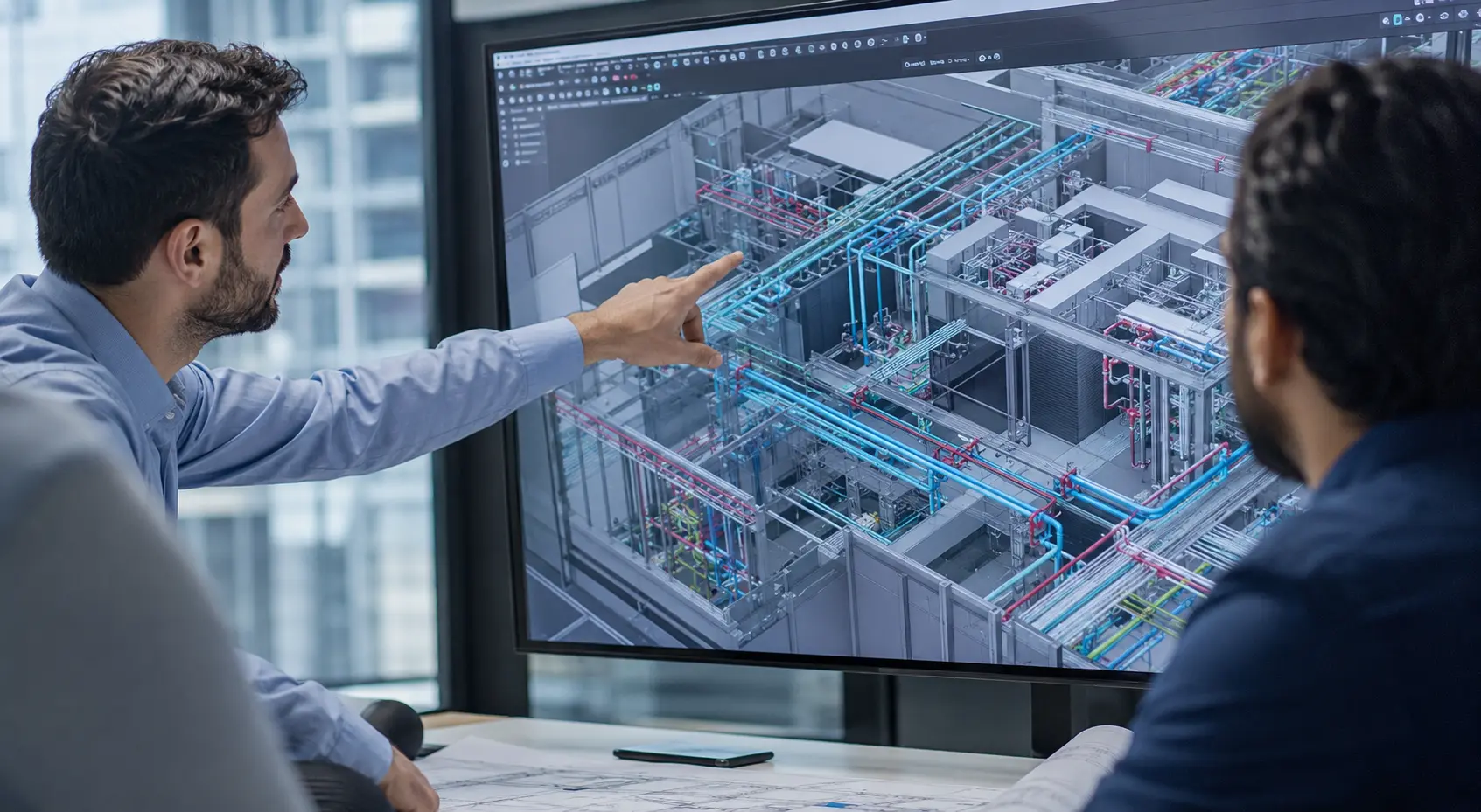 Detailed coordinated building services BIM model review